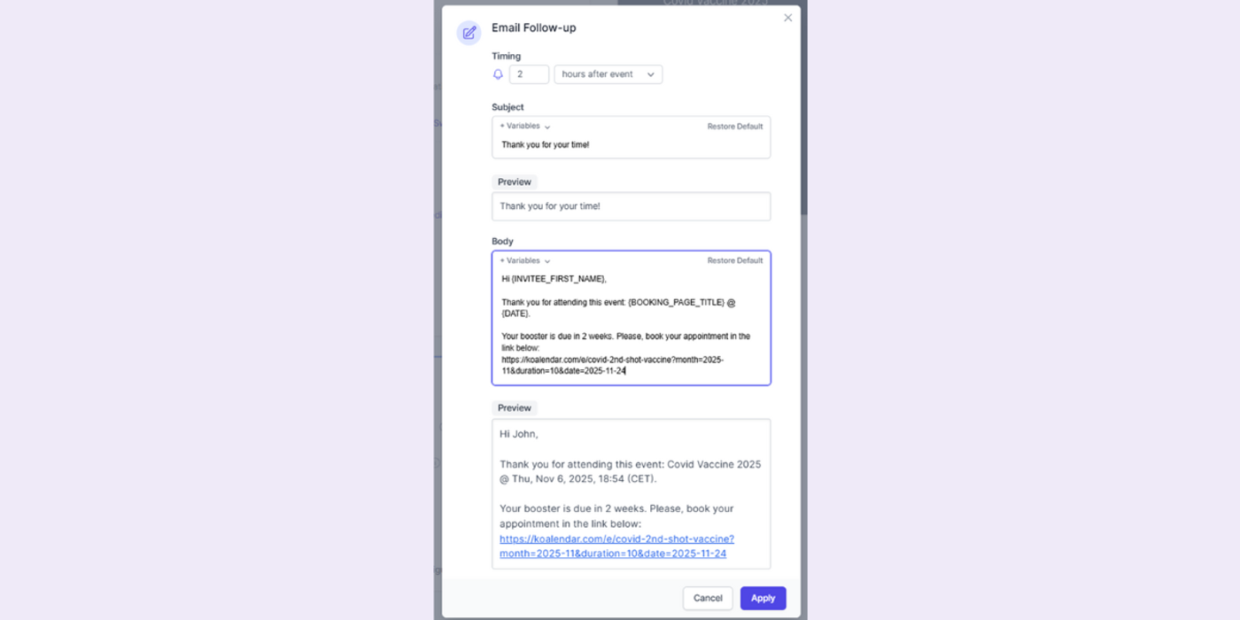 Reduce patient no-shows with Koalendar